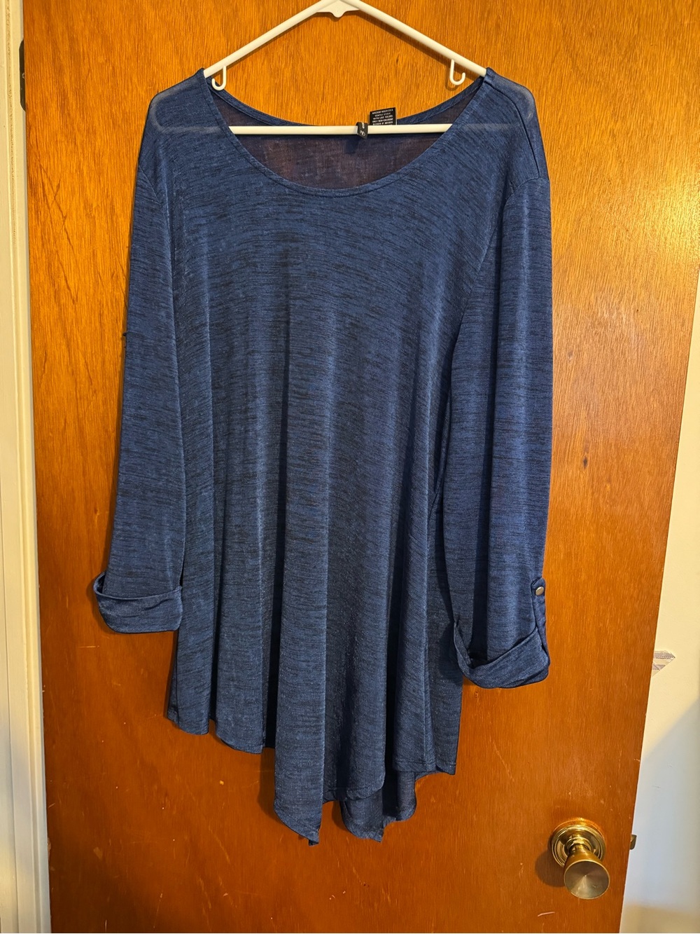 New Directions Navy Blue Long Sleeve Tunic Swing Top
